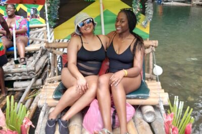 Bamboo rafting with Limestone Foot Massage free rum taste - From curbside to bamboo raft: what the Lethe River ride feels like