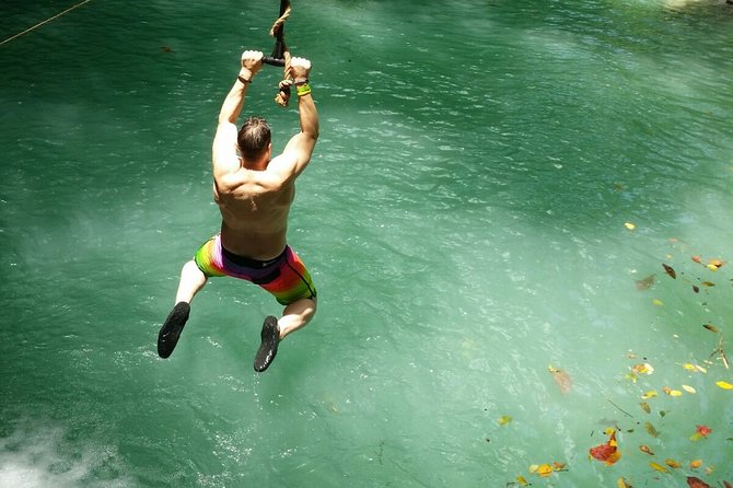 Blue Hole and Dunn's River Falls from Montego Bay - Blue Hole waterfalls: rope swings, pool time, and safety mindset