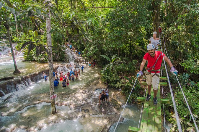 Dunn's River Falls and Zipline (Over the Falls) Adventure Tour from Ocho Rios - Suspended bridges: the in-between moment people forget to plan for