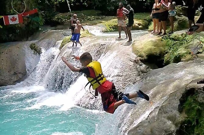 Dunns River Falls & Blue Hole Combo from Montego Bay with Pick Up - Blue Hole: rope swing, low jumps, and how to avoid the silly mistakes