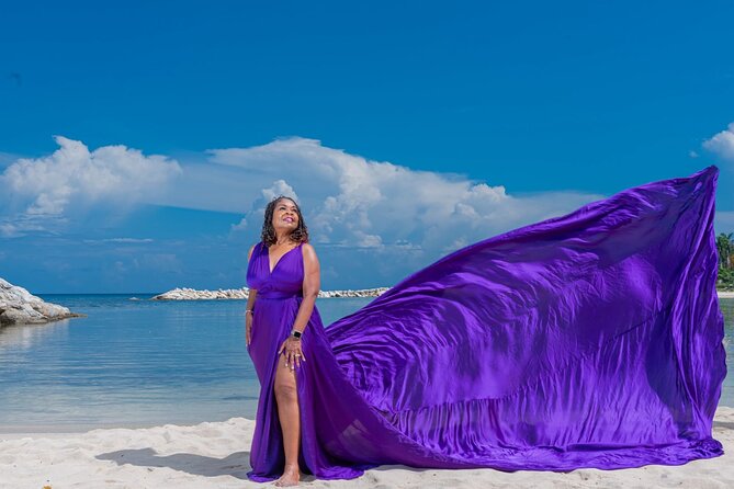 Flying Dress Photoshoot at Doctors Cave Beach Montego Bay Jamaica - Your Photo Backdrop: Doctor’s Cave Beach in Real Life