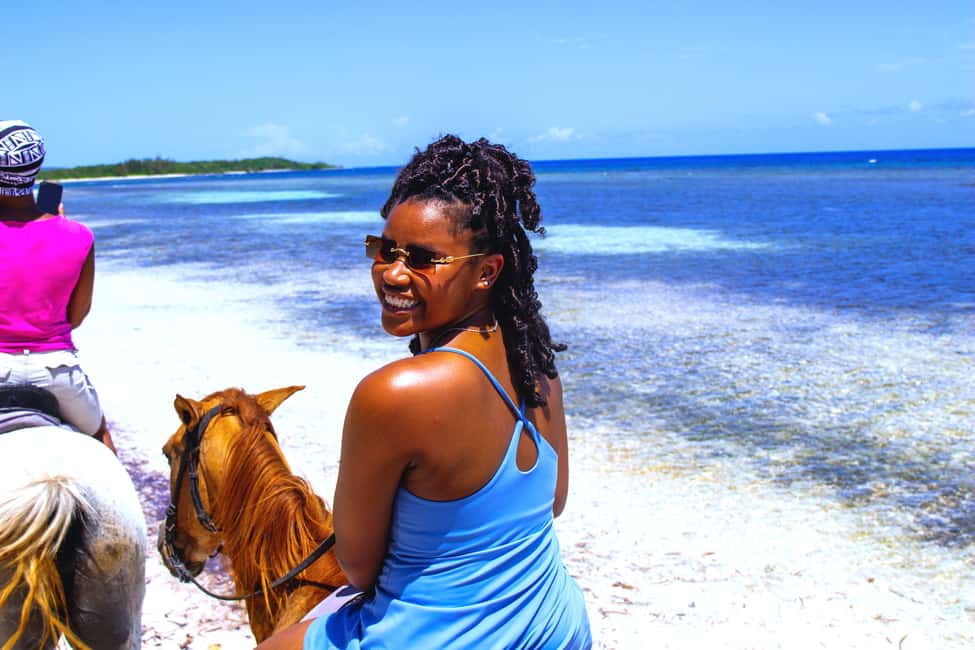From Falmouth: Horseback Ride and Swim Beach Trip - Back at the beach: swimming time in the Caribbean Sea
