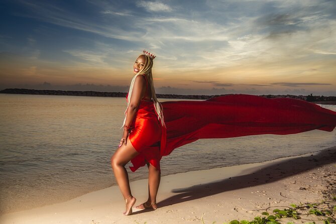 Jamaica Flying Dress Photoshoots - The Doctors Cave Beach shoot: what to expect on location