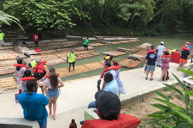 (Martha Brae River) Bamboo Rafting - At the Excursion Site: Welcome Drink, Life Vest, and Boarding the Raft