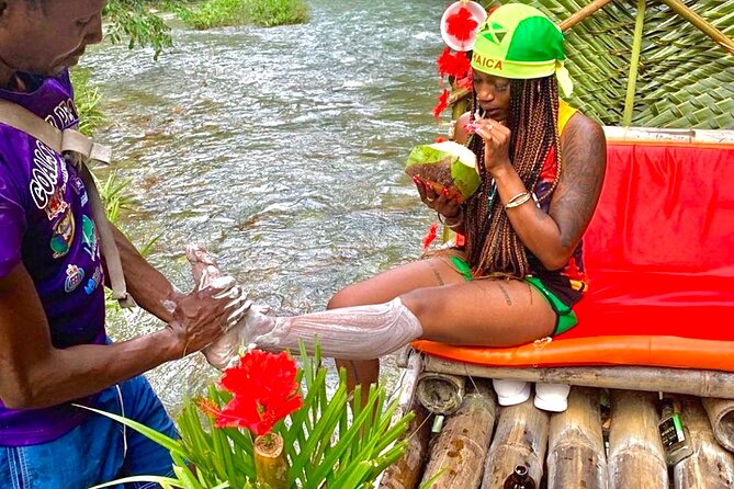 Montego Bay Bamboo Rafting Tour with Clear Kayak Photoshoot - Bamboo rafting on a hand-crafted raft (plus limestone foot massage)