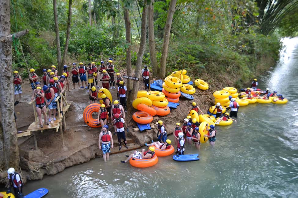Montego Bay: Jungle River Tubing and Bamboo Beach Club Trip - Beachside Tapas Lunch: Jerk Chicken, Festivals, Plantains, and More