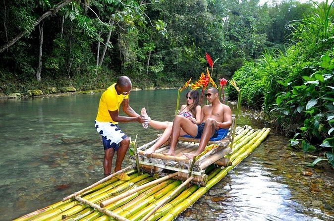 Private Bamboo Rafting along Great River with Pickup - Limestone foot massage and jungle socks: why the finish is such a big deal