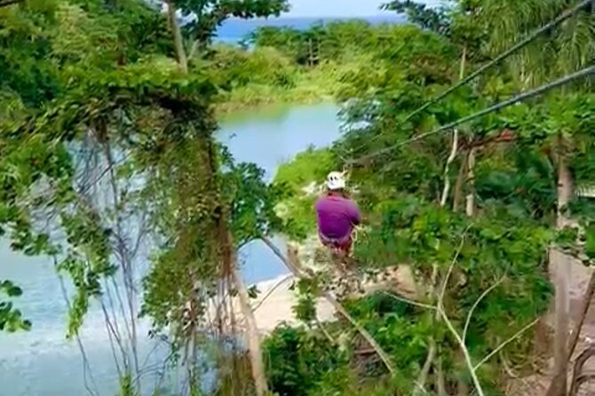 Rio Nuevo Village Ziplining - How the lines work: three stages, a bridge, and the river crossing