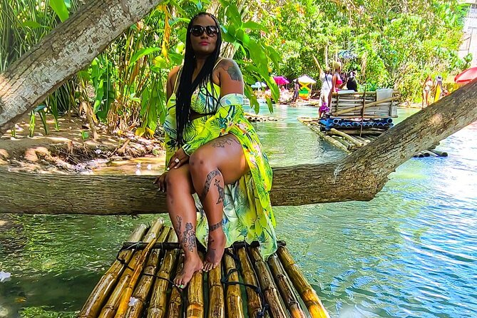 River Rafting with {Limestone Massage} & Ricks Cafe from Montego Bay - Lethe Estate rafting: bamboo raft, calm current, and a captain’s talk