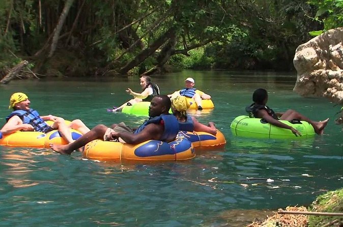 River Tubing with Private Transportation from Montego Bay - Bamboo break and rope swing: the fun intermission